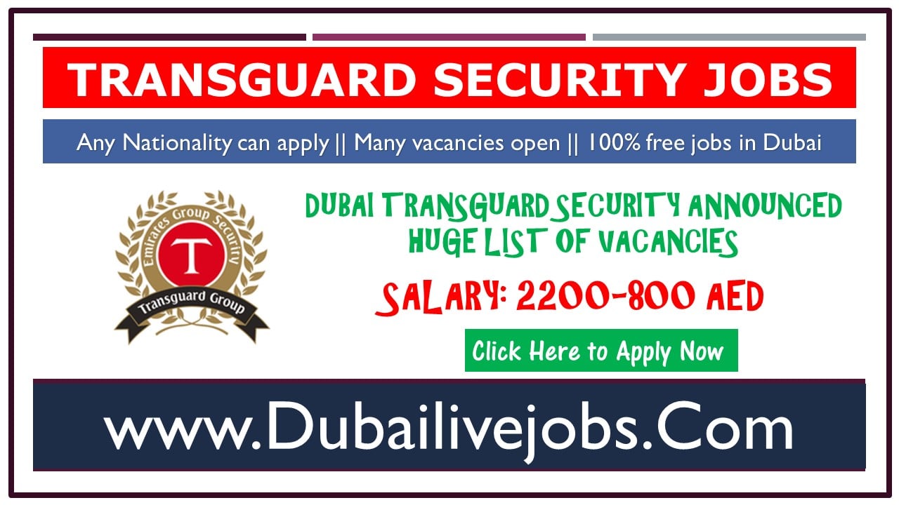 Transguard security jobs in Dubai